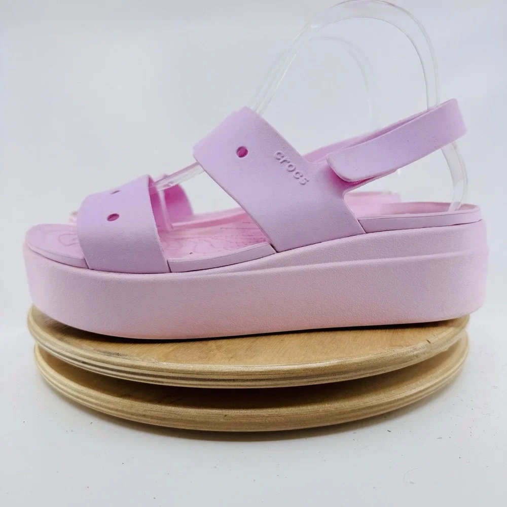 Crocs Brooklyn Platform Sandals Light Pink Women's Size 8 Comfort Casual